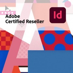 Productafbeelding met het logo van InDesign en Cerfitied Adobe Reseller.