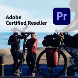 Productafbeelding met het logo van Premiere Pro en Cerfitied Adobe Reseller.