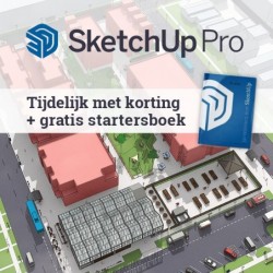 Productafbeelding met het logo van SketchUp Pro 2023 + gratis boek
